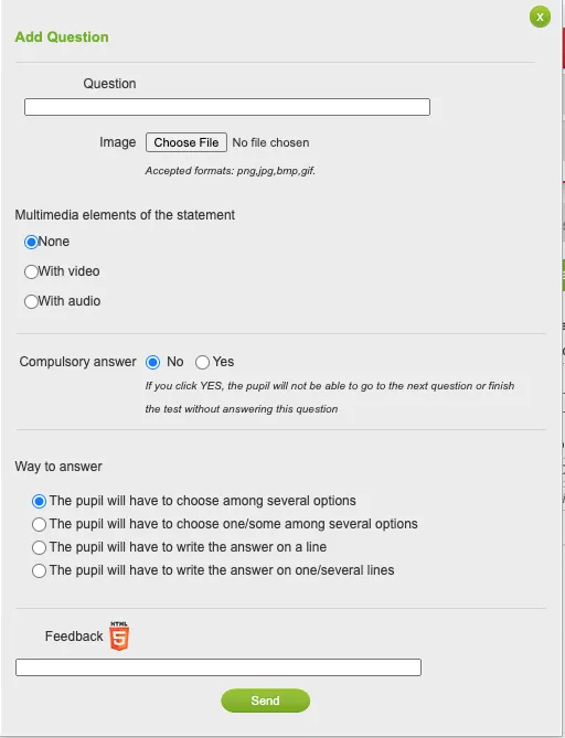 Quiz question setup for Educaplay quizzes.